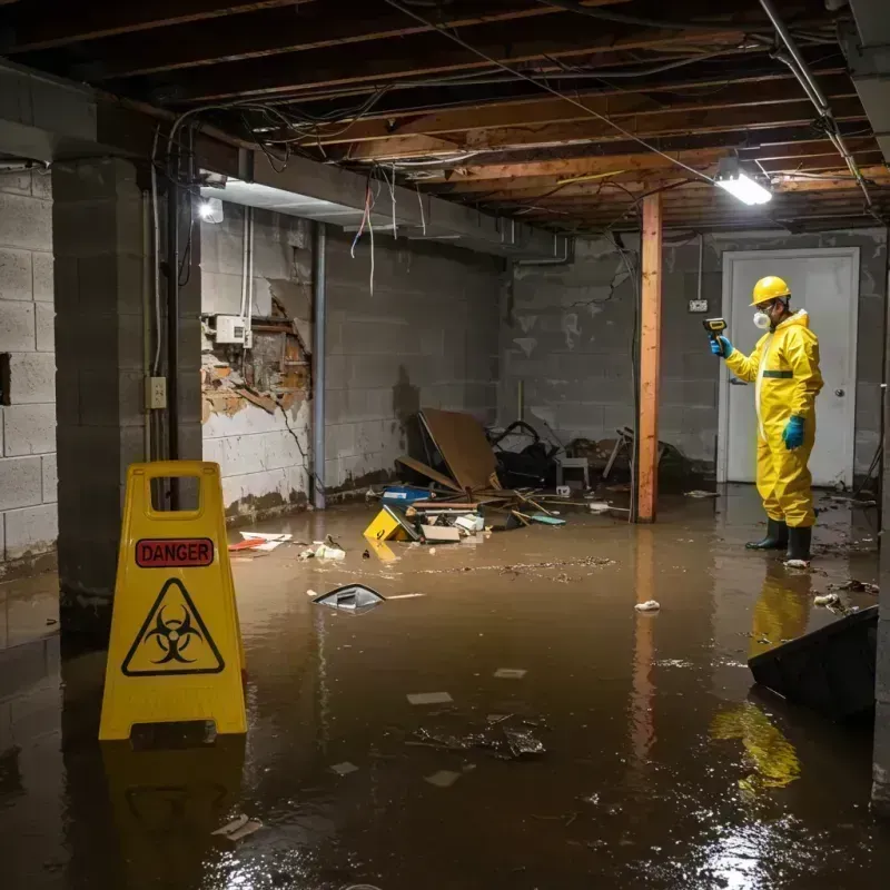 Flooded Basement Electrical Hazard in Sissonville, WV Property